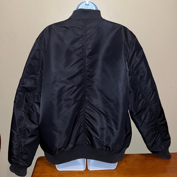 Men's Gap Black Bomber Jacket Size Large - Picture 3 of 5